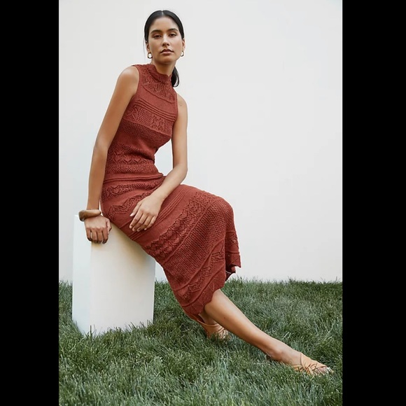 Anthropologie NWT Crochet MIDI Dress Size S - Picture 3 of 9